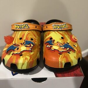 Crocs x Pokemon Men's Size 8 Charizard Orange‎ Yellow Classic Clogs 210242-001